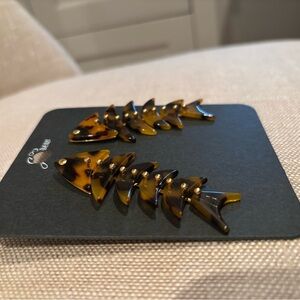 J. Crew Tortoiseshell Fishbone Earrings